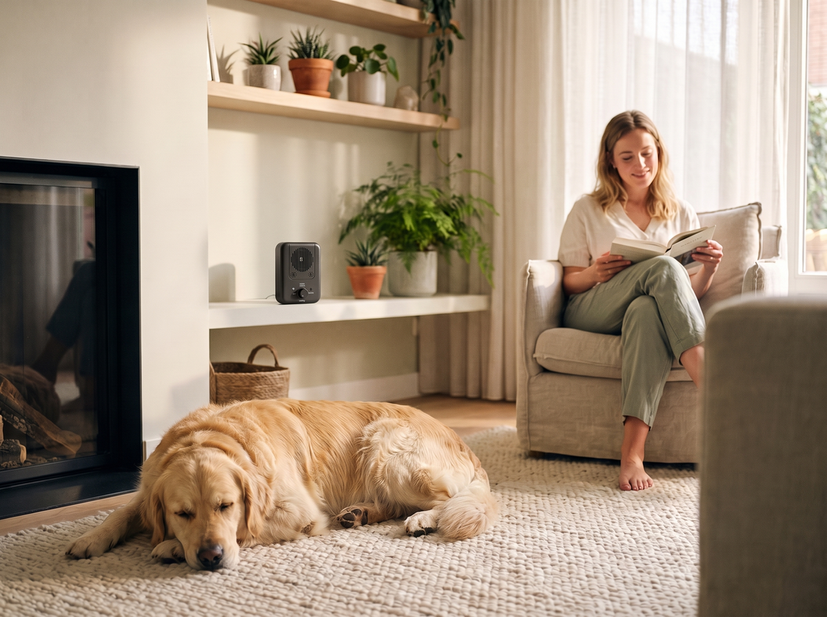 Een apparaat dat je hond kalmeert. Niet straft.